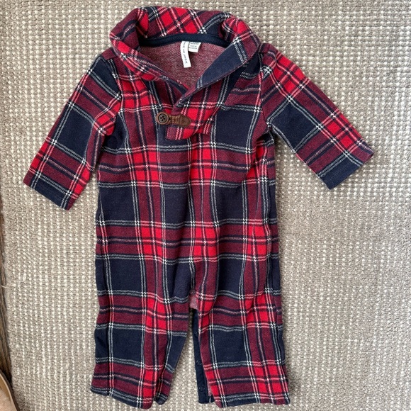 Janie and Jack Christmas Plaid Baby Romper - Picture 3 of 3